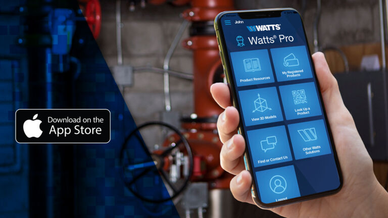 hand holding iPhone with watts pro app open to its home page